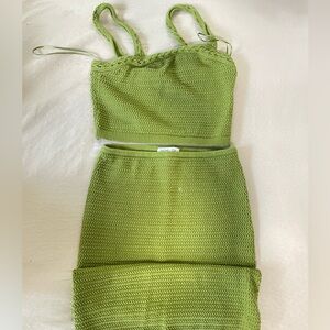 Used only once need gone cute little 2 piece skirt crochet set